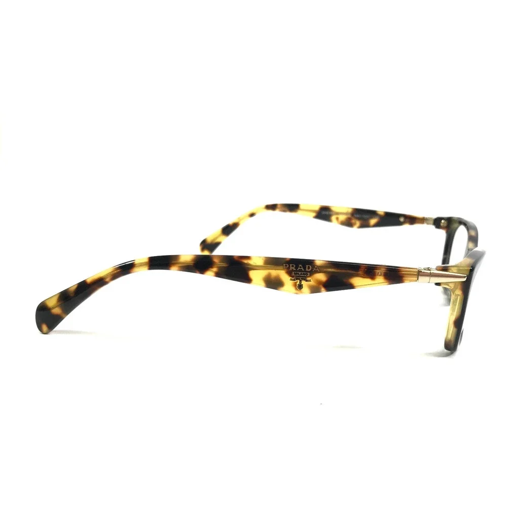 Prada Eyeglasses Frames VPR15P NAI-1O1 Top Black Medium Havana Cat Eye 53-16-135
